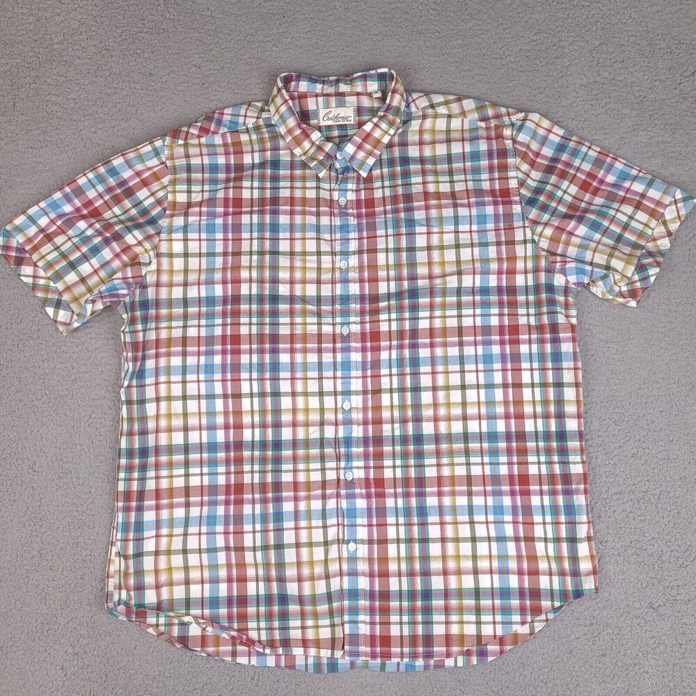California Shirt Co‎ Shirt Mens XXL Plaid Button Up Preppy Classiccore